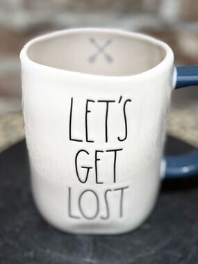 RAE DUNN Artisan Collection “LETS GET LOST" Mug ARROW Magenta Fall 2022